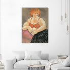 Hommage a la Goulue 2 by Bram Rubinger on GIANT ART - orange figurative drawing