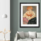 Hommage a la Goulue 2 by Bram Rubinger on GIANT ART - orange figurative drawing