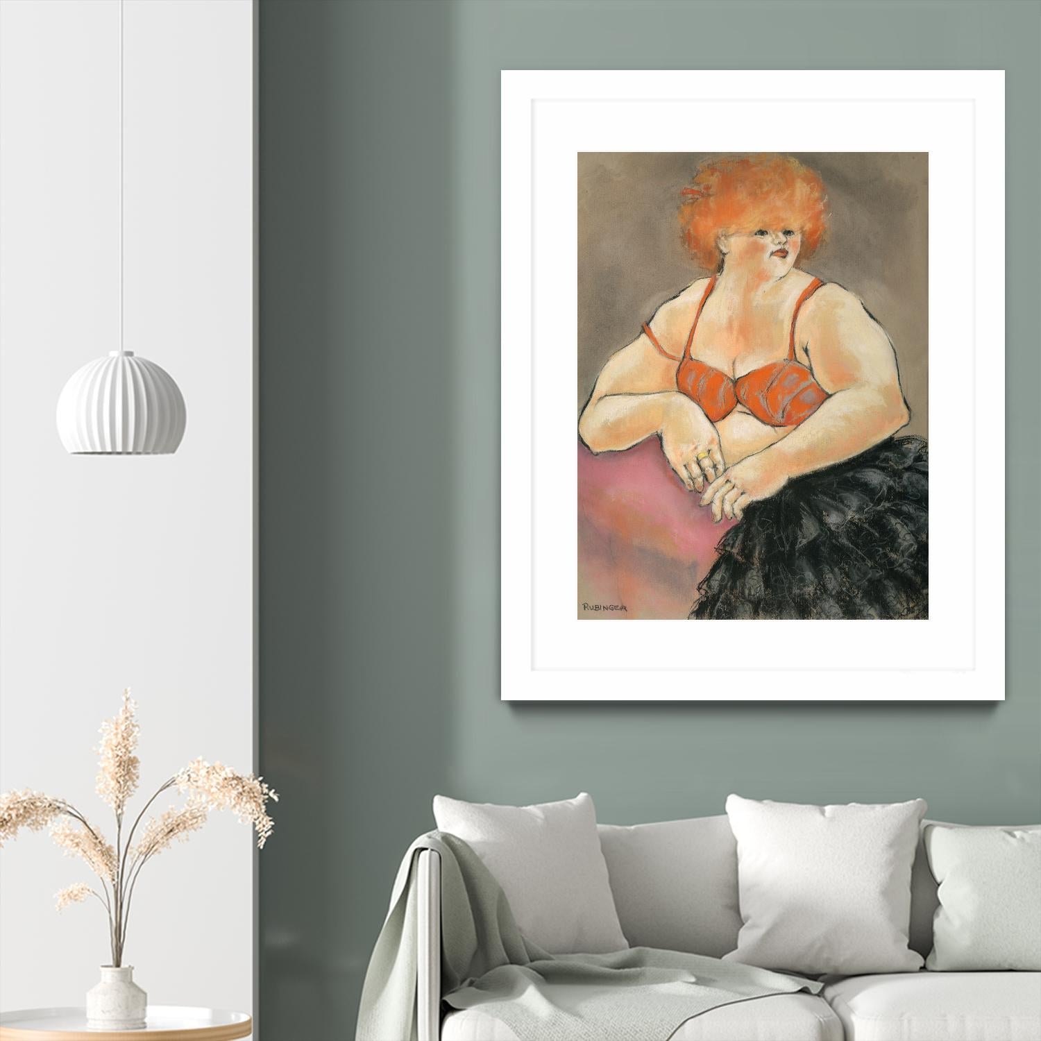 Hommage a la Goulue 2 by Bram Rubinger on GIANT ART - orange figurative drawing