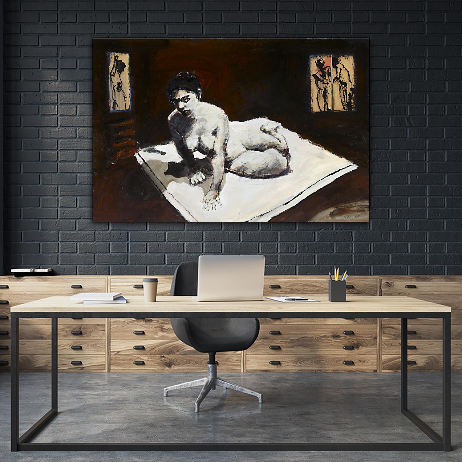 Telar by Jacques Clement on GIANT ART - burgundy figurative corps nu