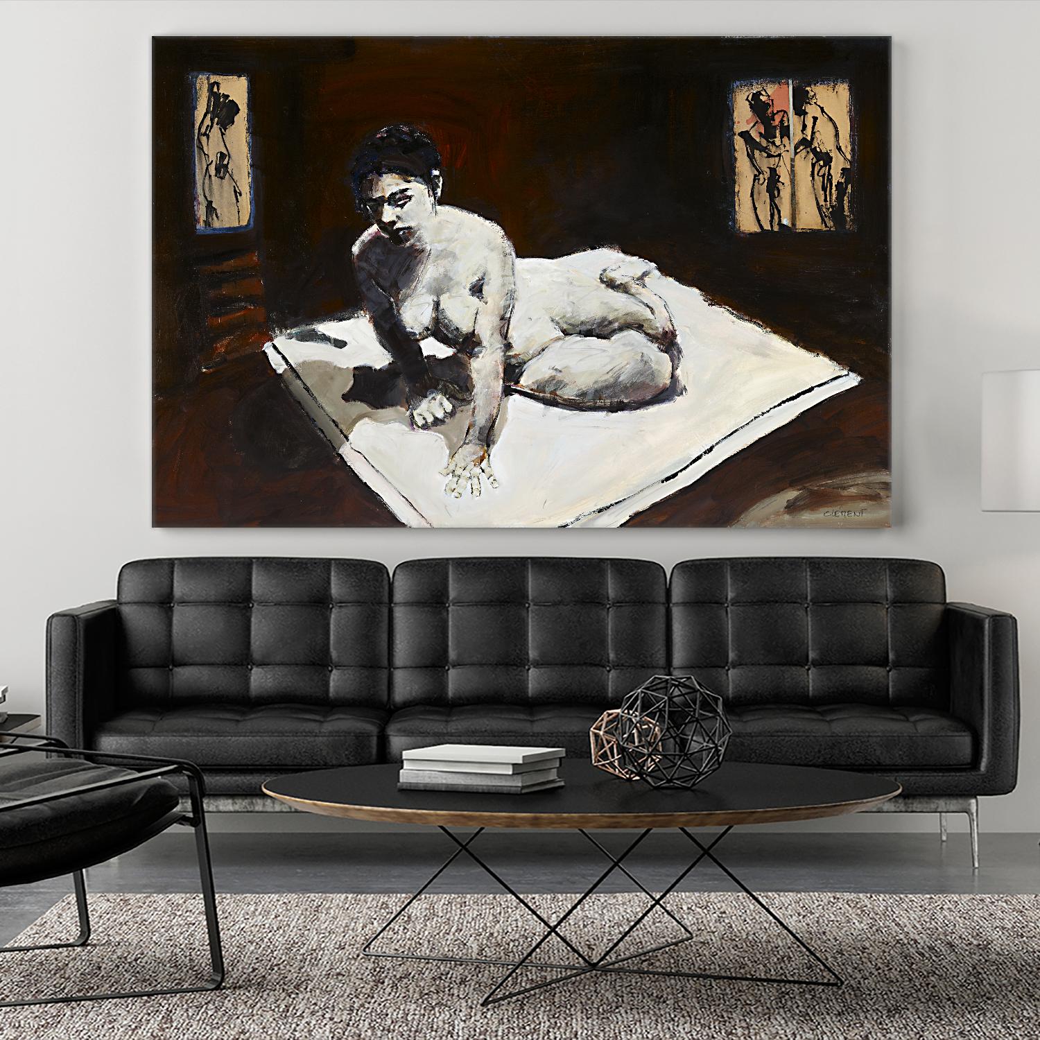 Telar by Jacques Clement on GIANT ART - burgundy figurative corps nu