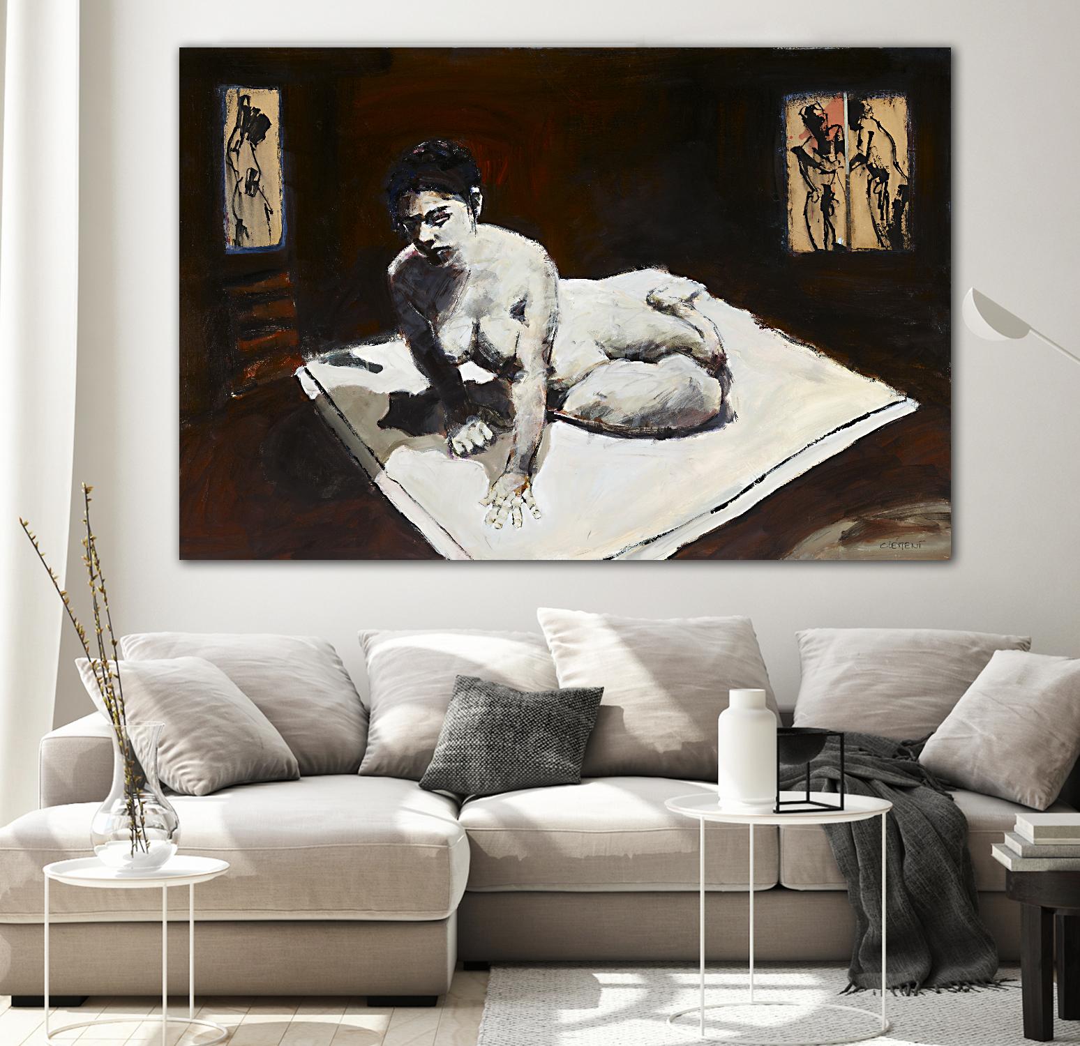 Telar by Jacques Clement on GIANT ART - burgundy figurative corps nu