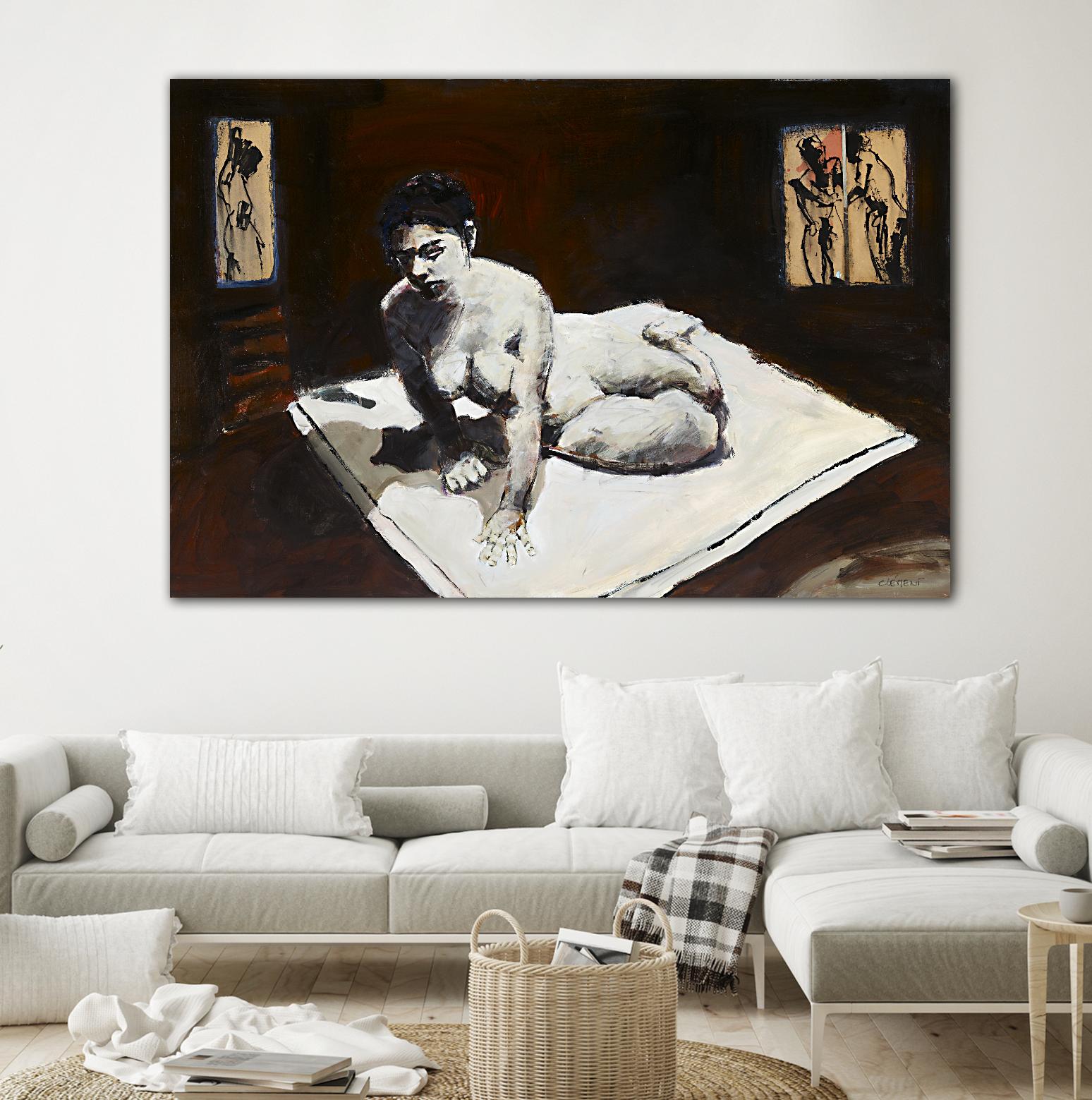 Telar by Jacques Clement on GIANT ART - burgundy figurative corps nu