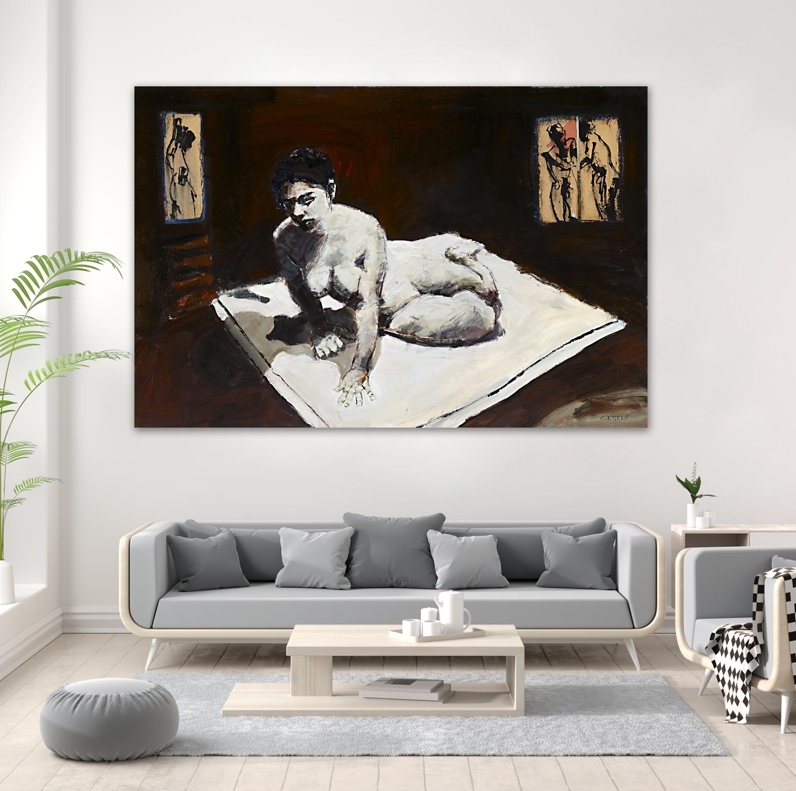 Telar by Jacques Clement on GIANT ART - burgundy figurative corps nu