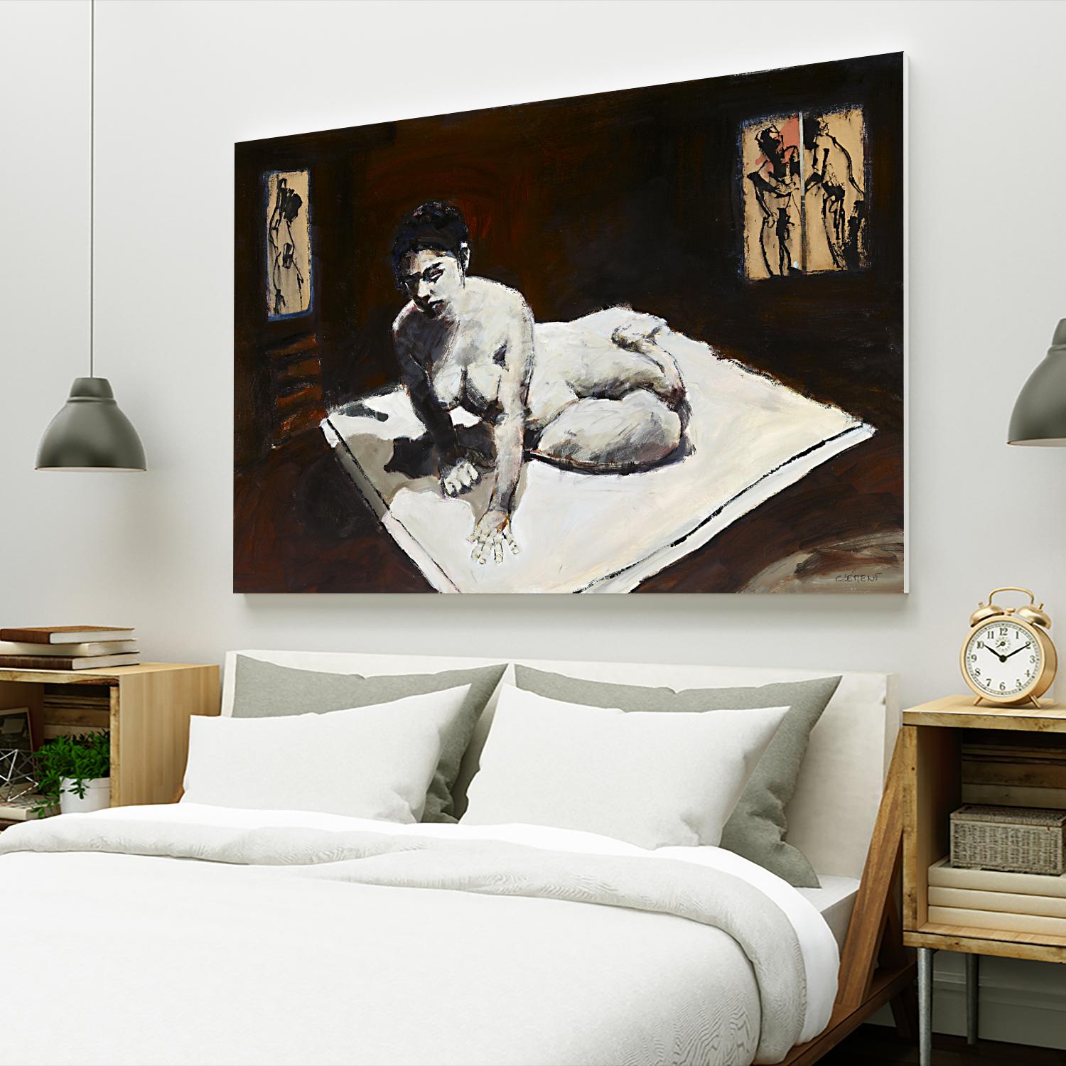 Telar by Jacques Clement on GIANT ART - burgundy figurative corps nu