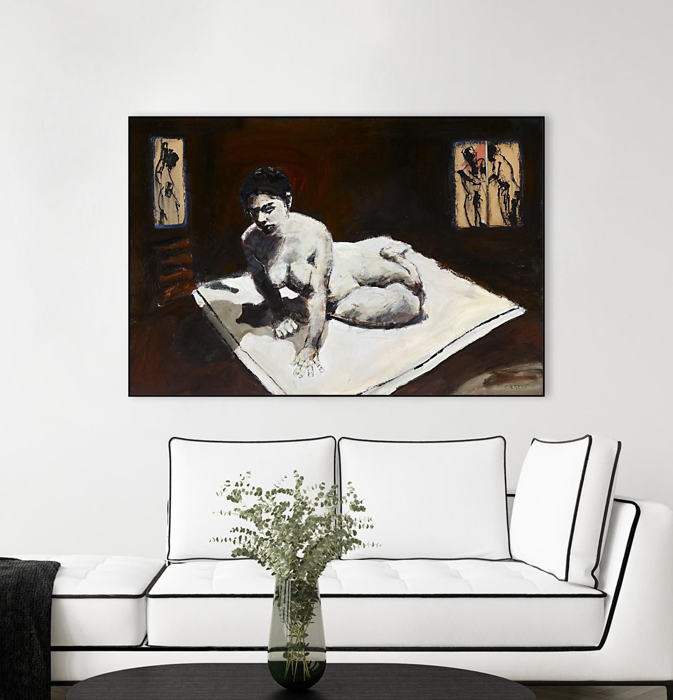 Telar by Jacques Clement on GIANT ART - burgundy figurative corps nu