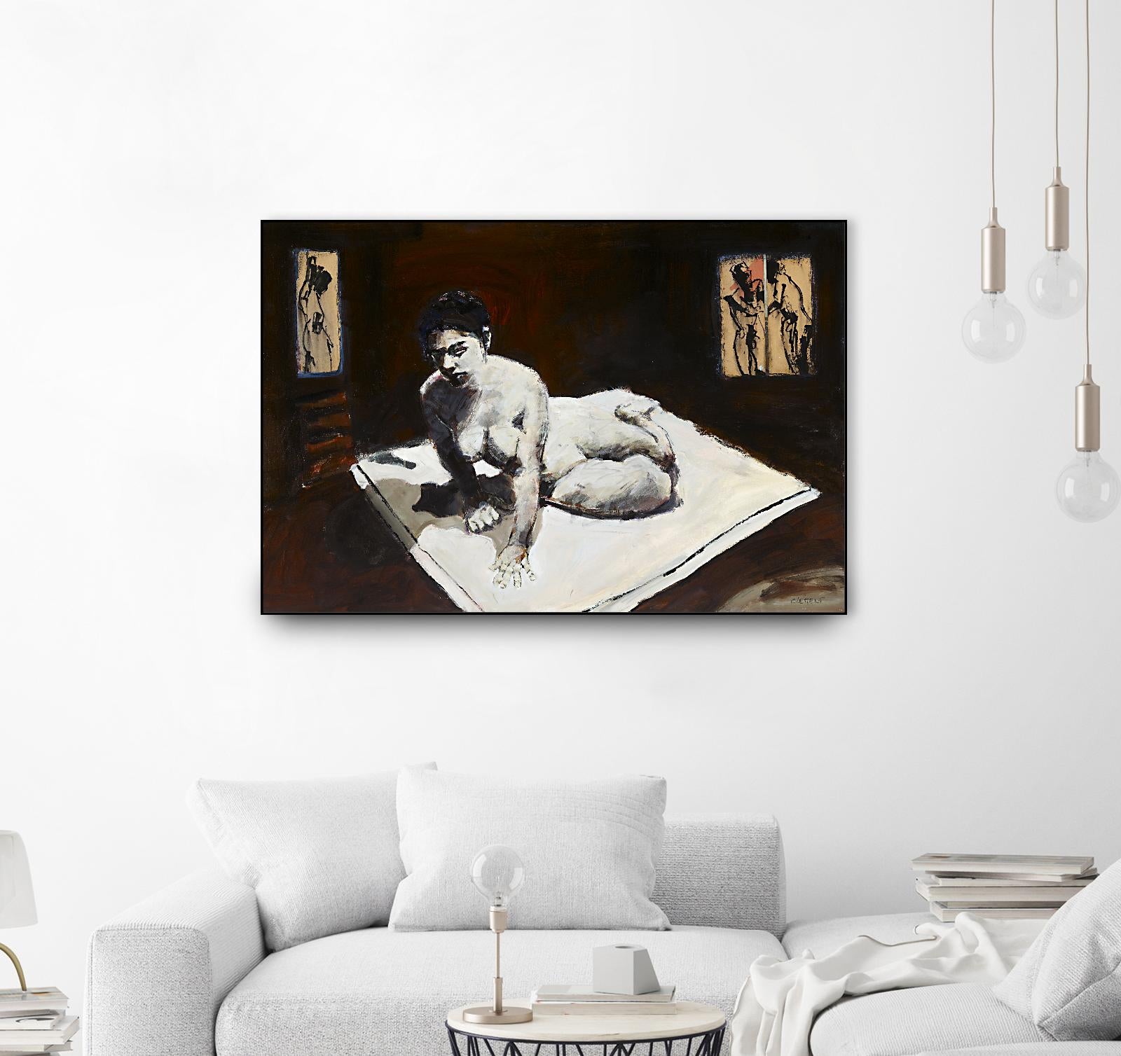 Telar by Jacques Clement on GIANT ART - burgundy figurative corps nu