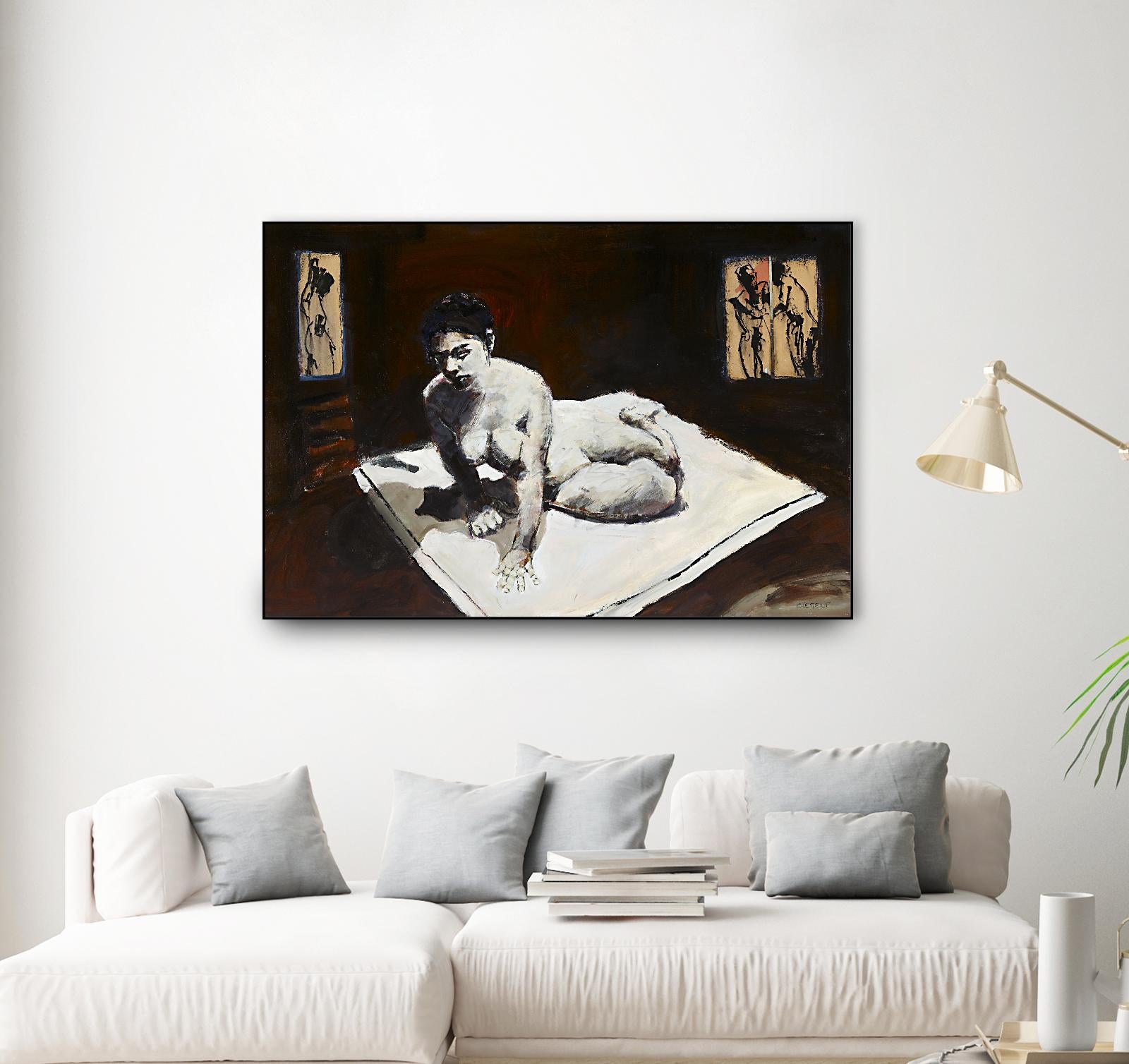 Telar by Jacques Clement on GIANT ART - burgundy figurative corps nu