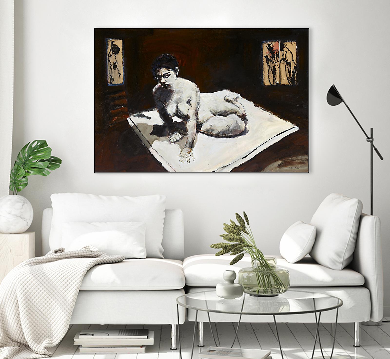 Telar by Jacques Clement on GIANT ART - burgundy figurative corps nu