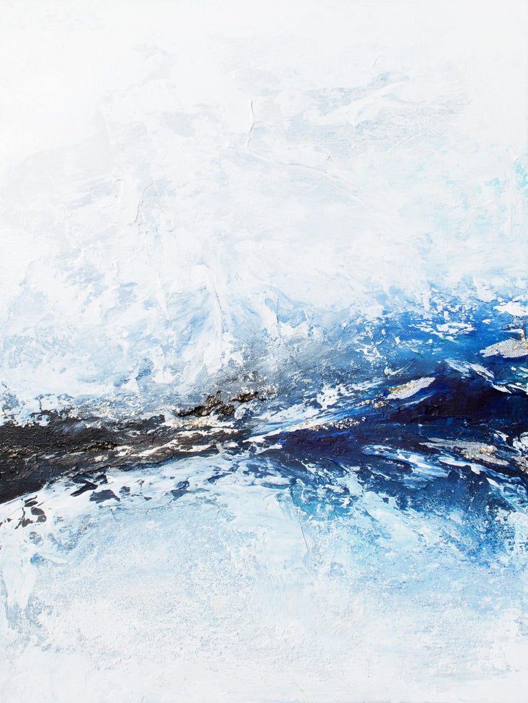 Frozen Golden Ocean -2-Square by Alyson Mccrink on GIANT ART - bleu abstrait