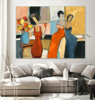 Three women by Julia Shaternik on GIANT ART - orange figurative canadien