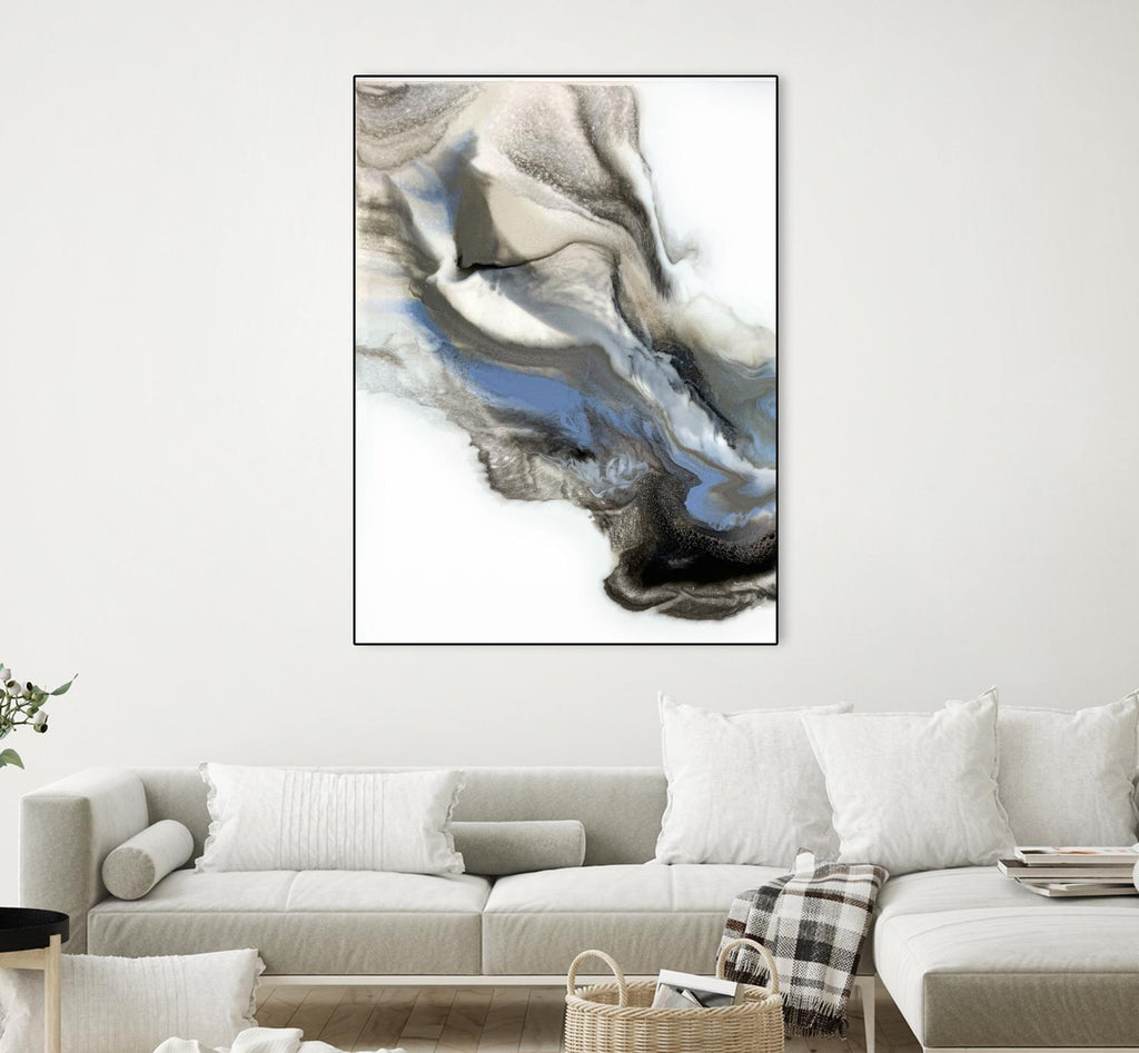 Green And Blue Wave by Alyson Mccrink on GIANT ART - grey abstract volage