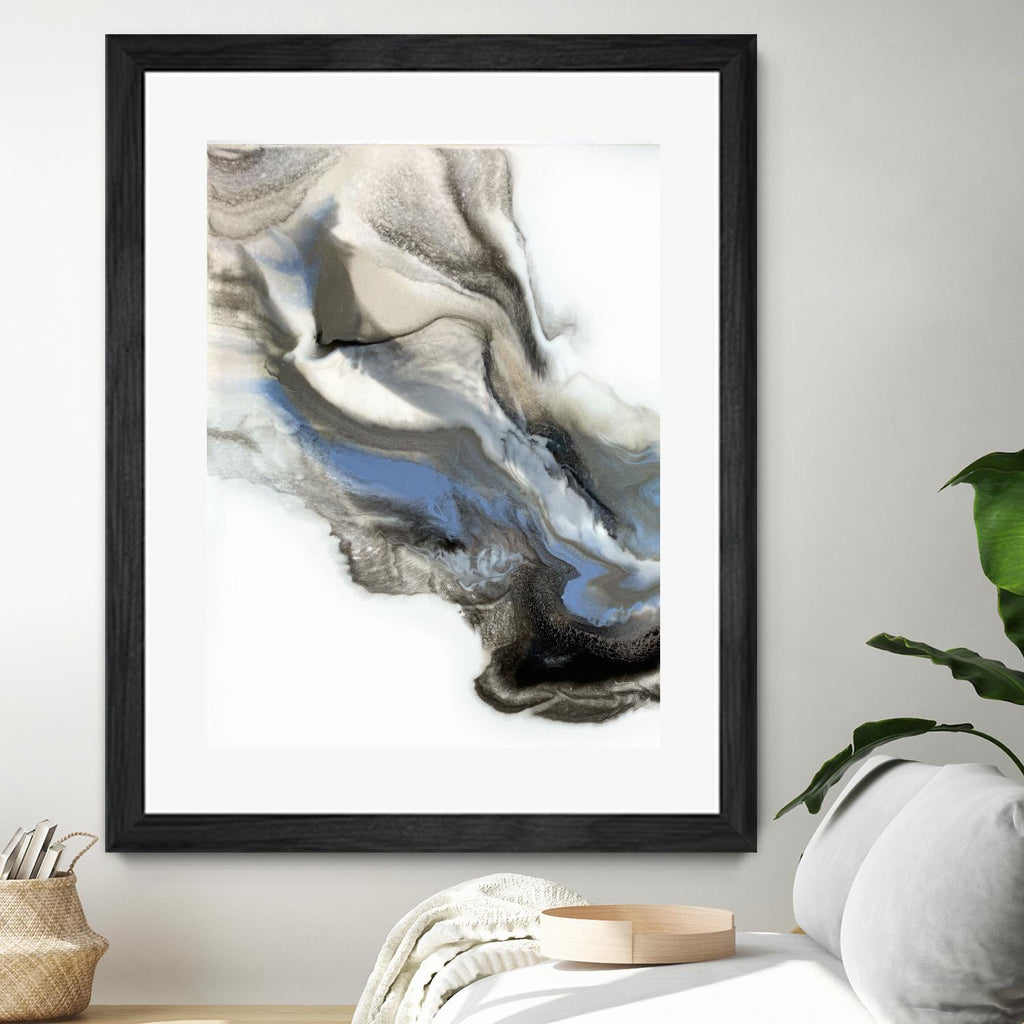 Green And Blue Wave by Alyson Mccrink on GIANT ART - grey abstract volage