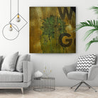 Rusty Panel Gold by Jean-François Dupuis on GIANT ART - beige typography artiste québécois