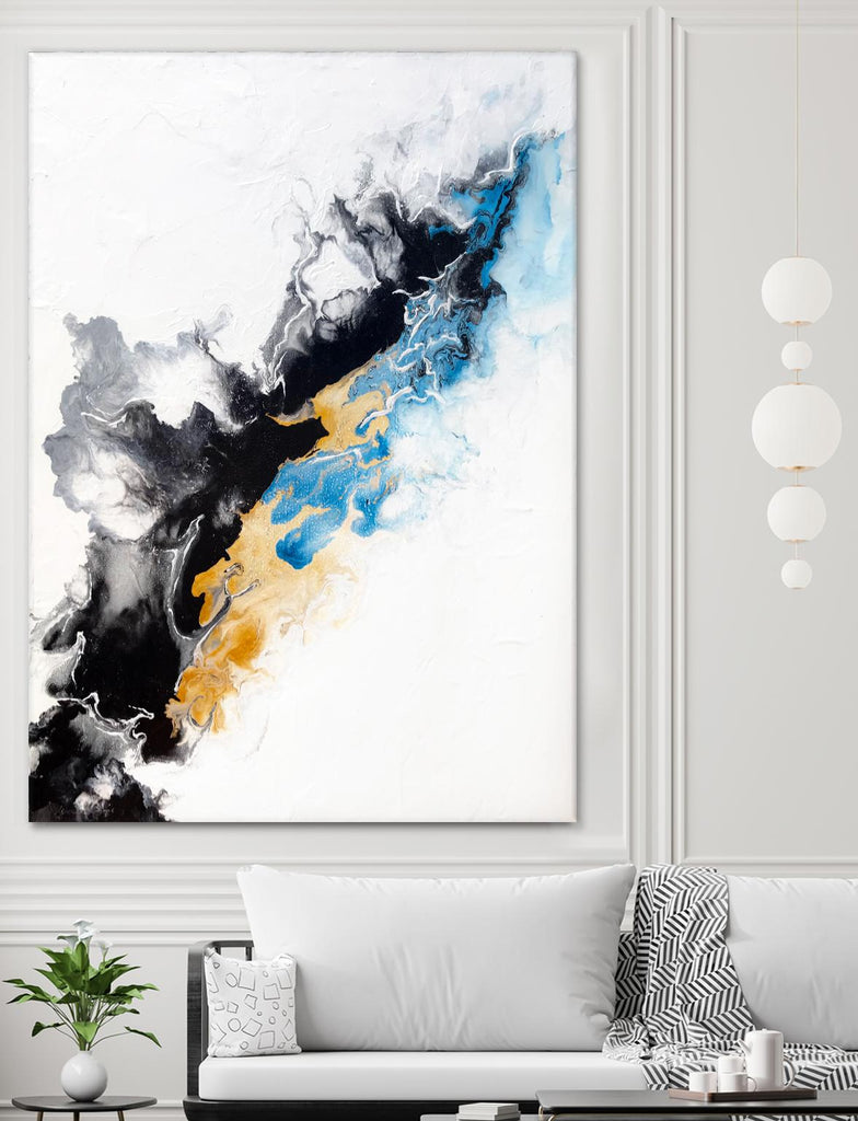 Wish Come True by Alyson Mccrink on GIANT ART - blue abstract linéaire