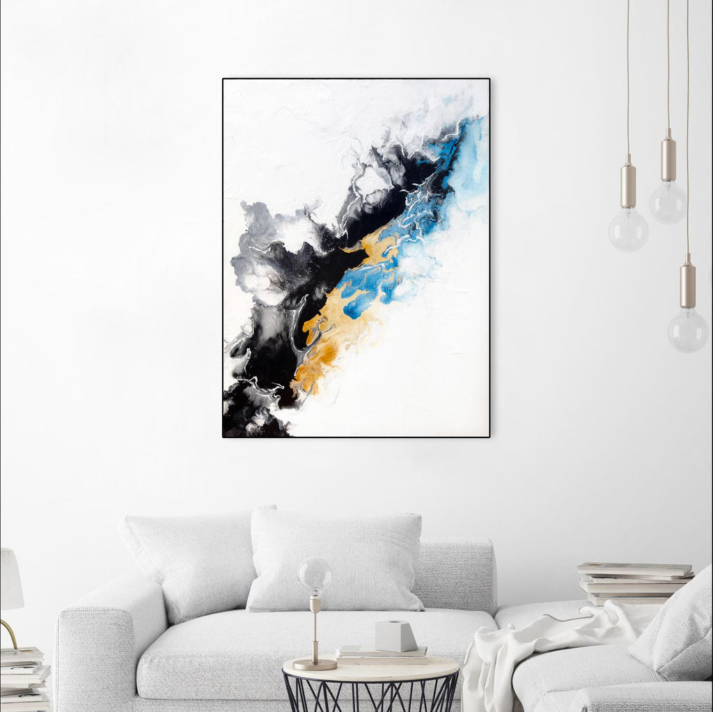 Wish Come True by Alyson Mccrink on GIANT ART - blue abstract linéaire