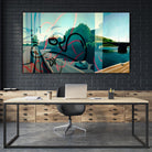 Hidden Pursuit by James Nye on GIANT ART - green street art superposition