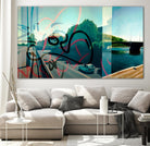 Hidden Pursuit by James Nye on GIANT ART - green street art superposition