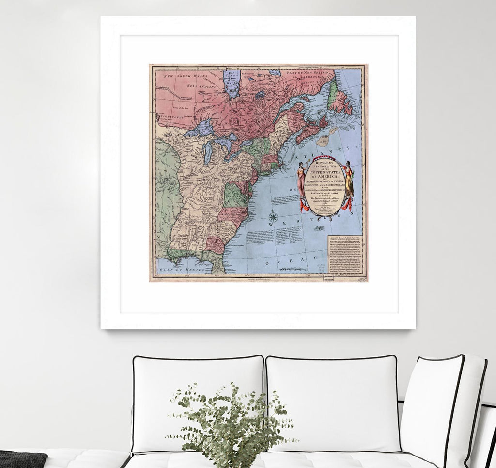North american map  in 1784 by Archive on GIANT ART - pink maps