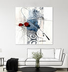 Zone Bleue by Sylvie Cloutier on GIANT ART - red abstract artistes du québec