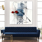 Zone Bleue by Sylvie Cloutier on GIANT ART - red abstract artistes du québec