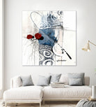 Zone Bleue by Sylvie Cloutier on GIANT ART - red abstract artistes du québec