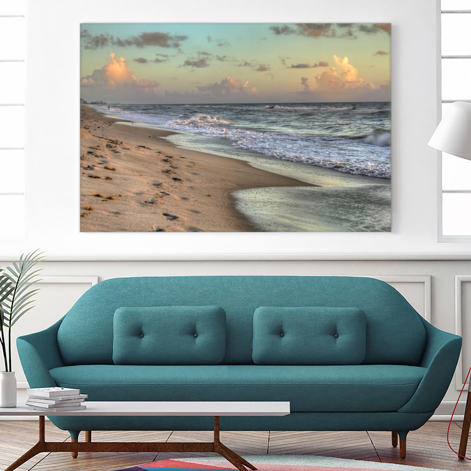 Indialantic 3 by Rene Griffith on GIANT ART - beige costal waves