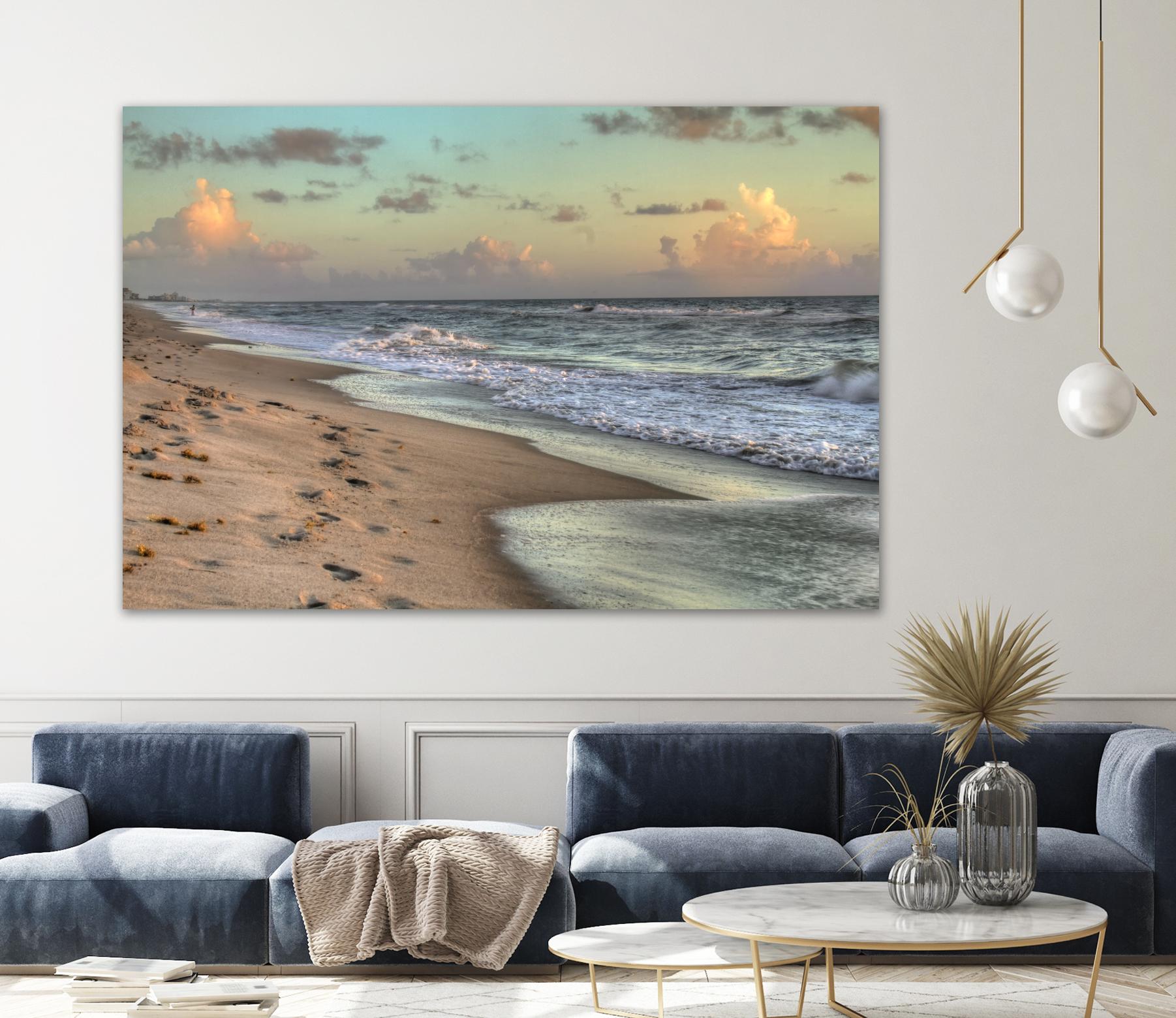 Indialantic 3 by Rene Griffith on GIANT ART - beige costal waves