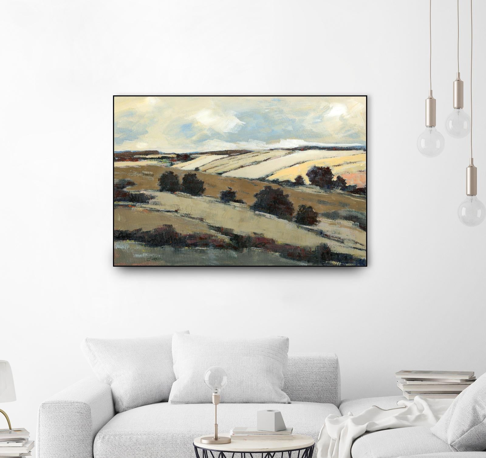 Serene Landscape 1 by Jacques Clement on GIANT ART - beige landscape champs