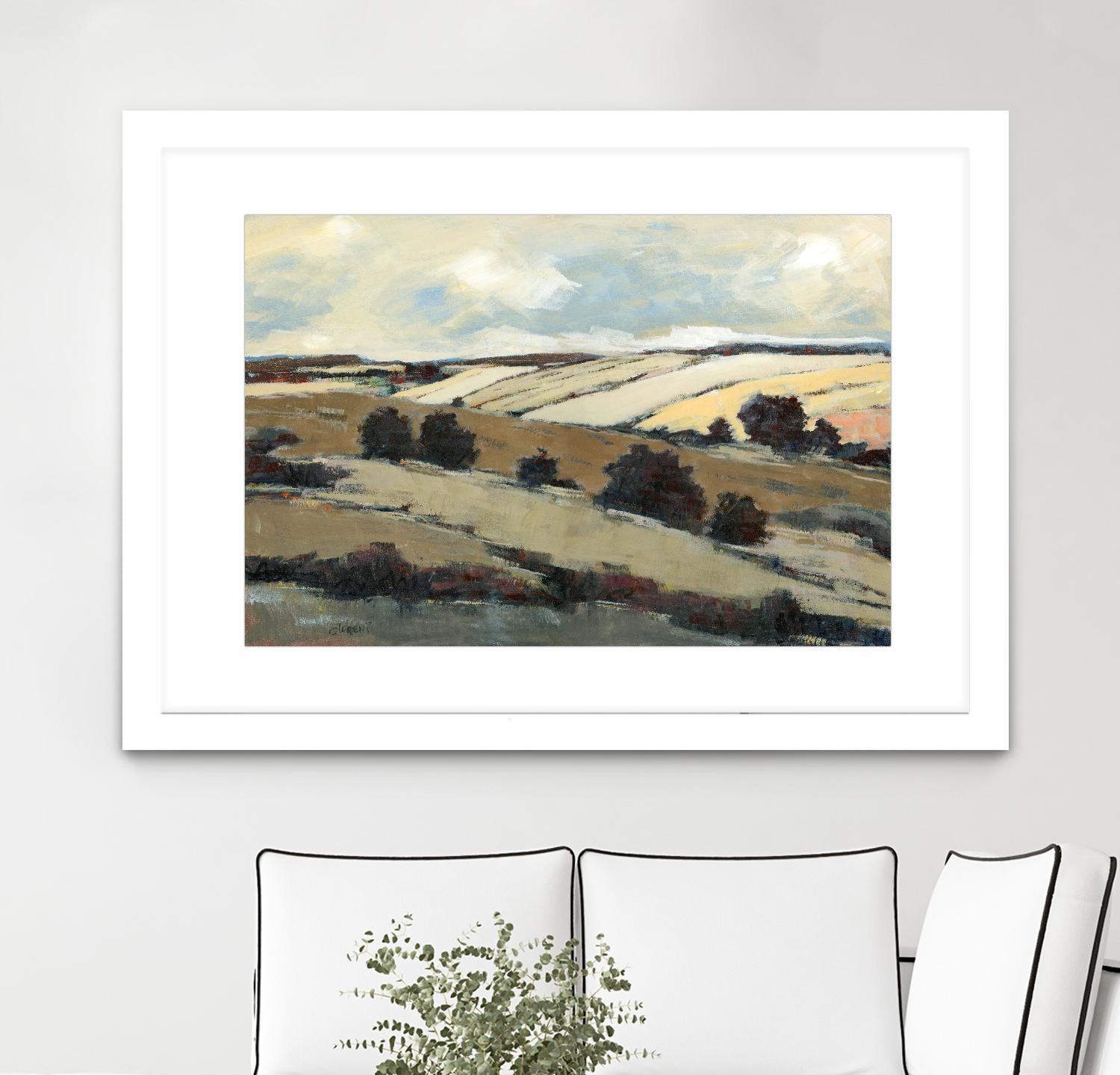 Serene Landscape 1 by Jacques Clement on GIANT ART - beige landscape champs
