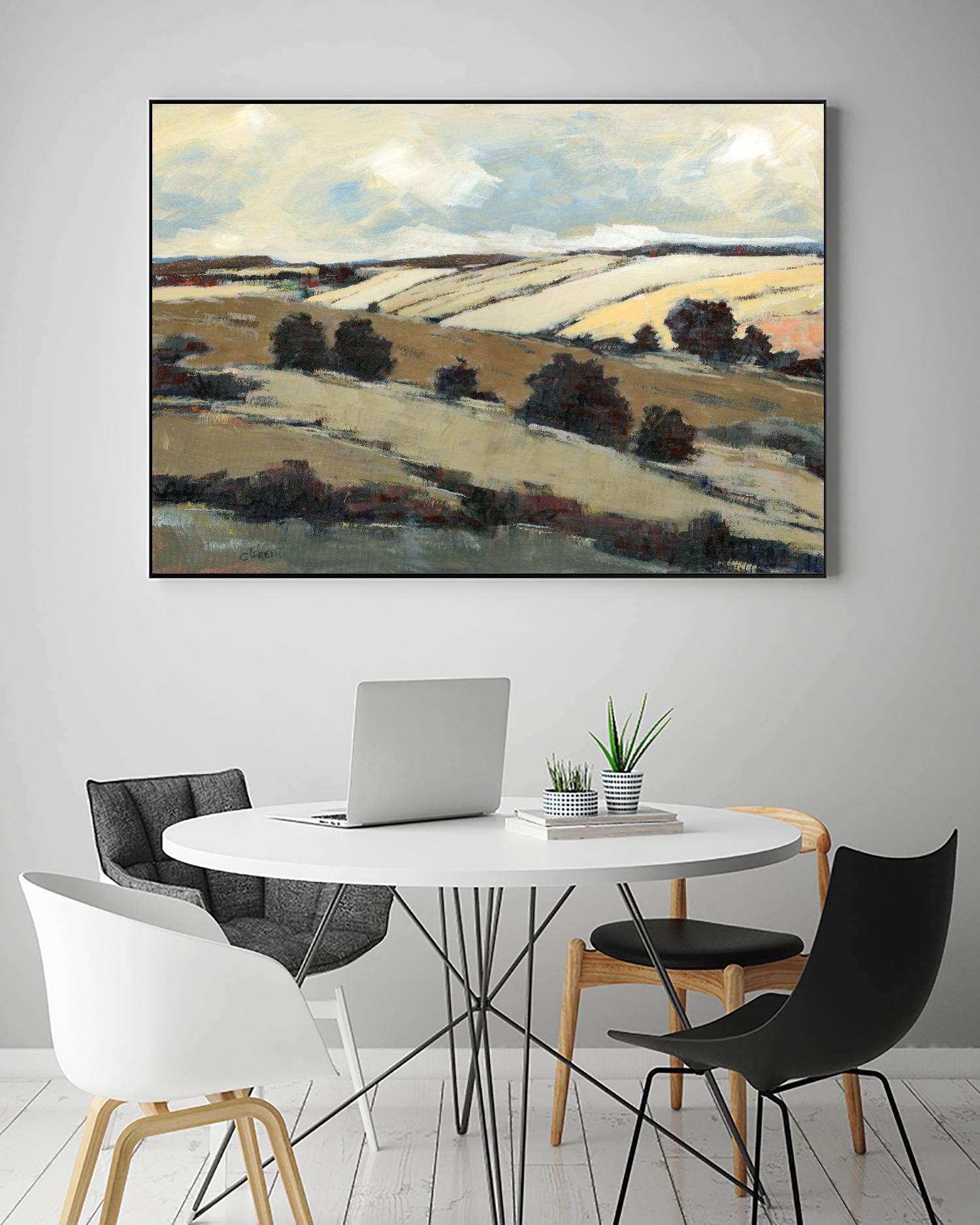Serene Landscape 1 by Jacques Clement on GIANT ART - beige landscape champs