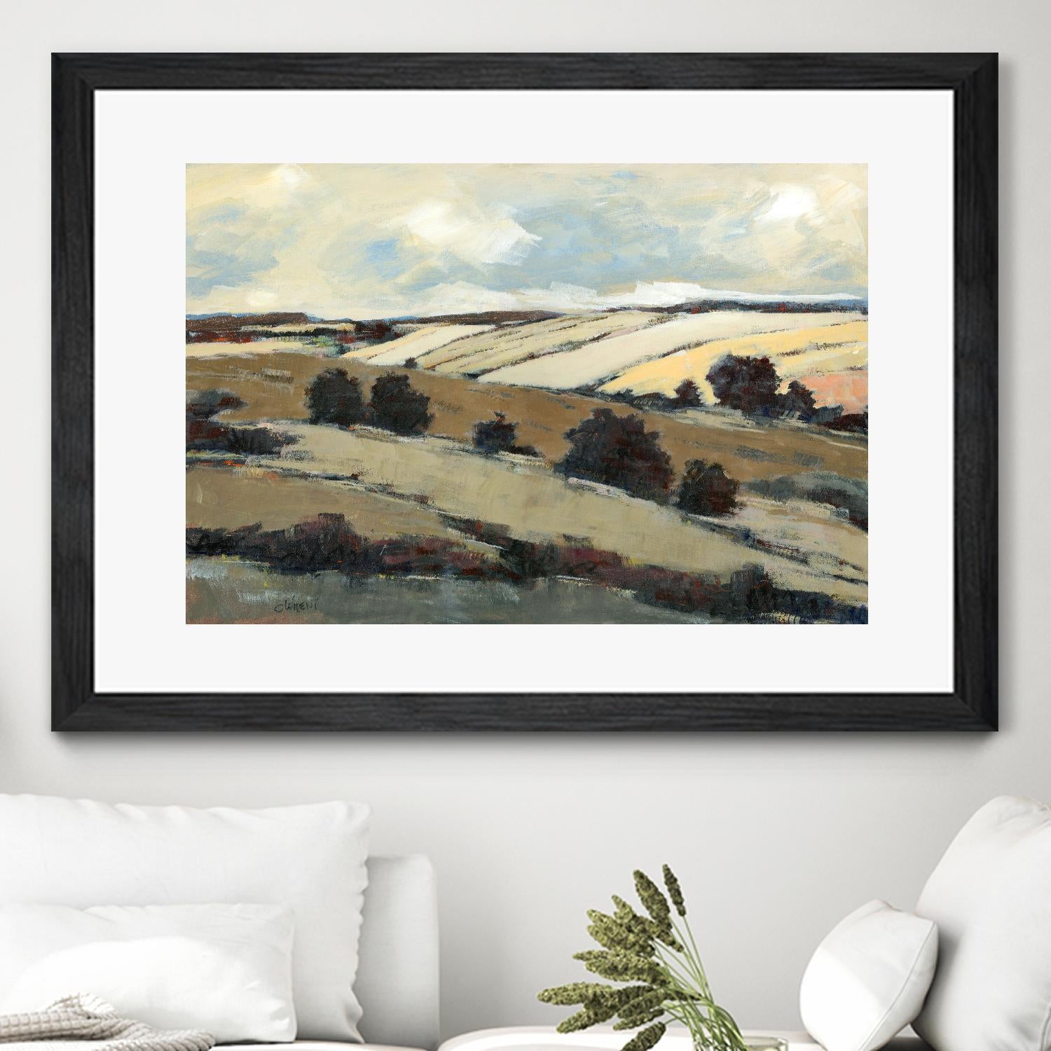 Serene Landscape 1 by Jacques Clement on GIANT ART - beige landscape champs