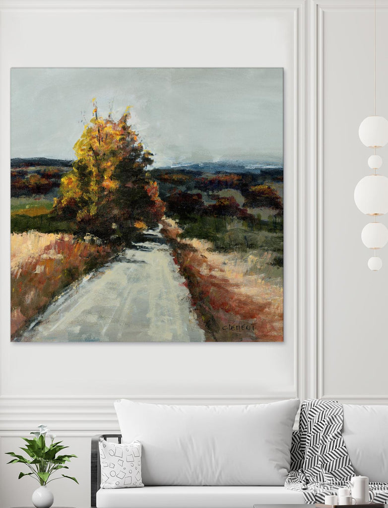 Paysage serein 4 par Jacques Clément sur GIANT ART - chemin du paysage orange