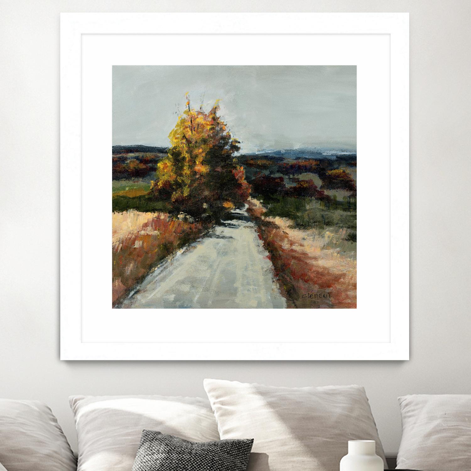 Serene Landscape 4 by Jacques Clement on GIANT ART - orange landscape path