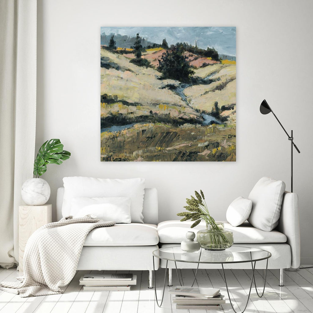 Serene Landscape 8 by Jacques Clement on GIANT ART - beige landscape vallons