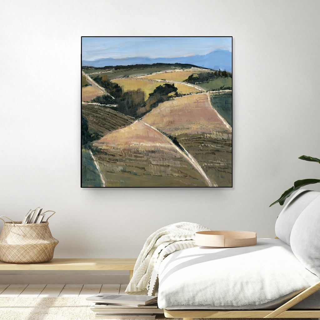 Serene Landscape 9 de Jacques Clement sur GIANT ART - pink landscape champs