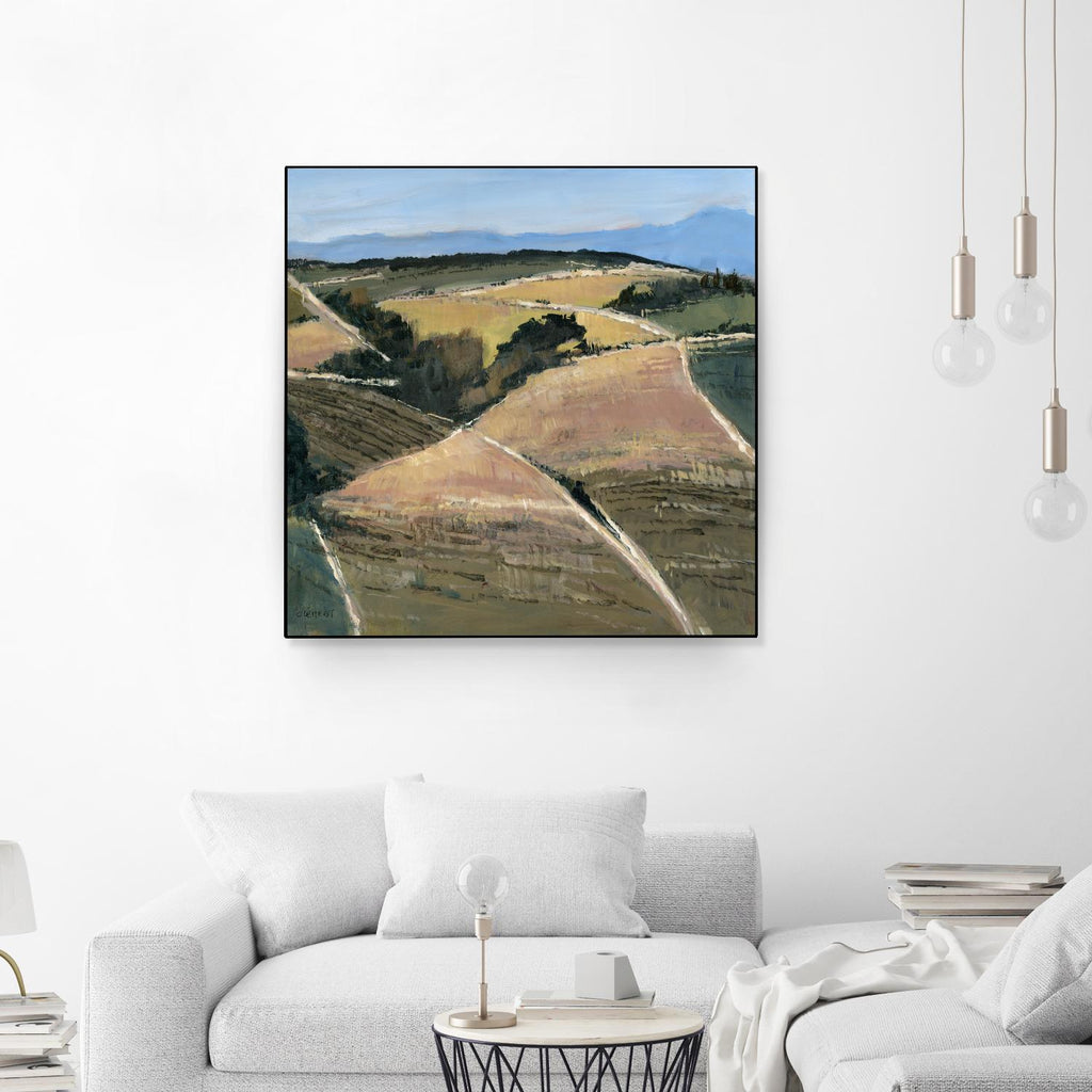 Serene Landscape 9 de Jacques Clement sur GIANT ART - pink landscape champs