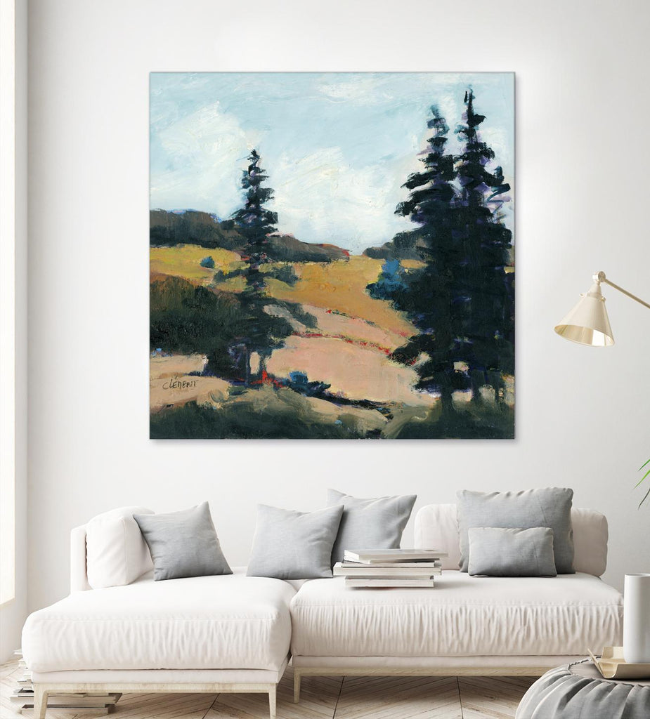 Trees 1 by Jacques Clement on GIANT ART - gold landscape sapins