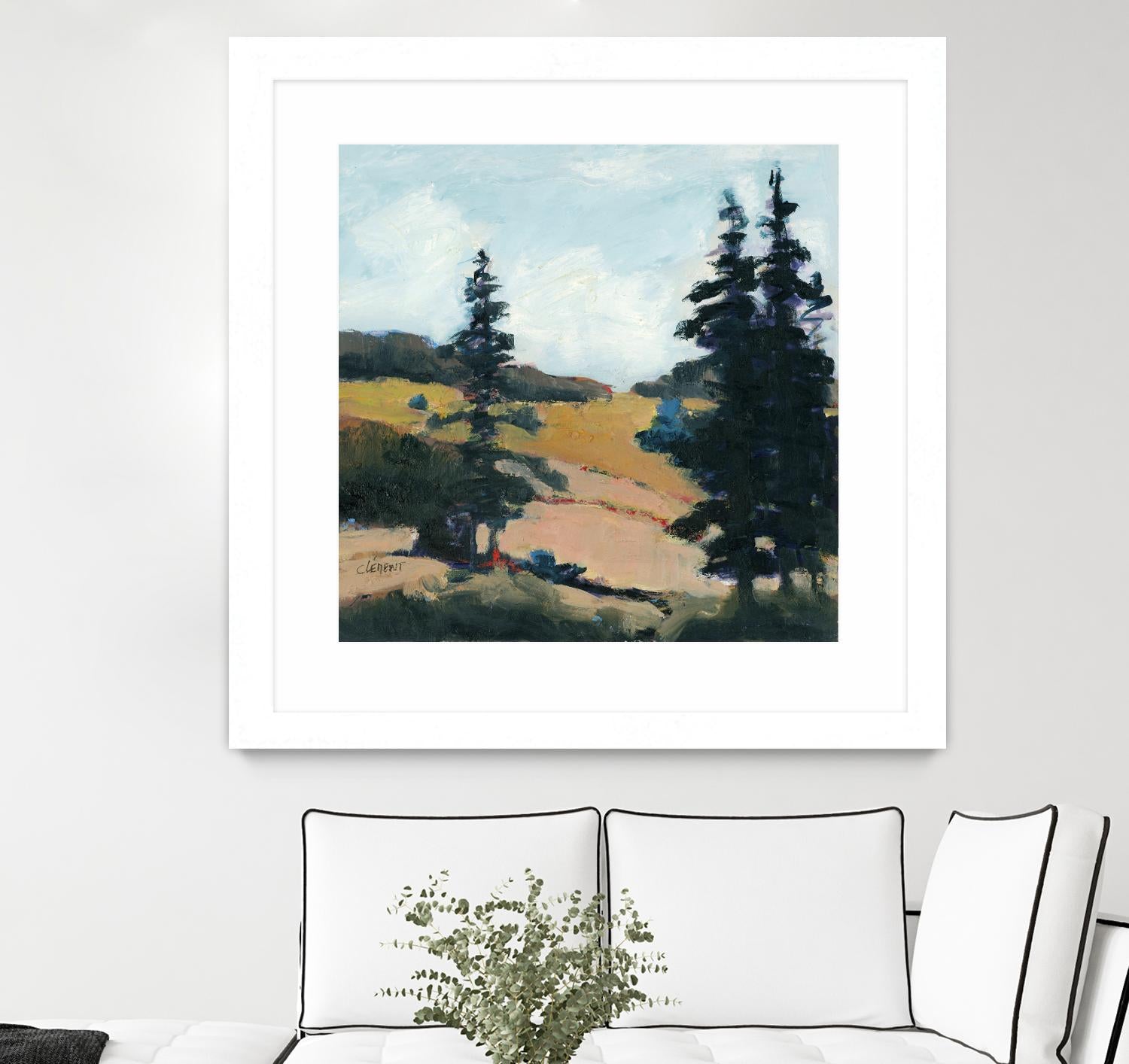 Trees 1 by Jacques Clement on GIANT ART - gold landscape sapins