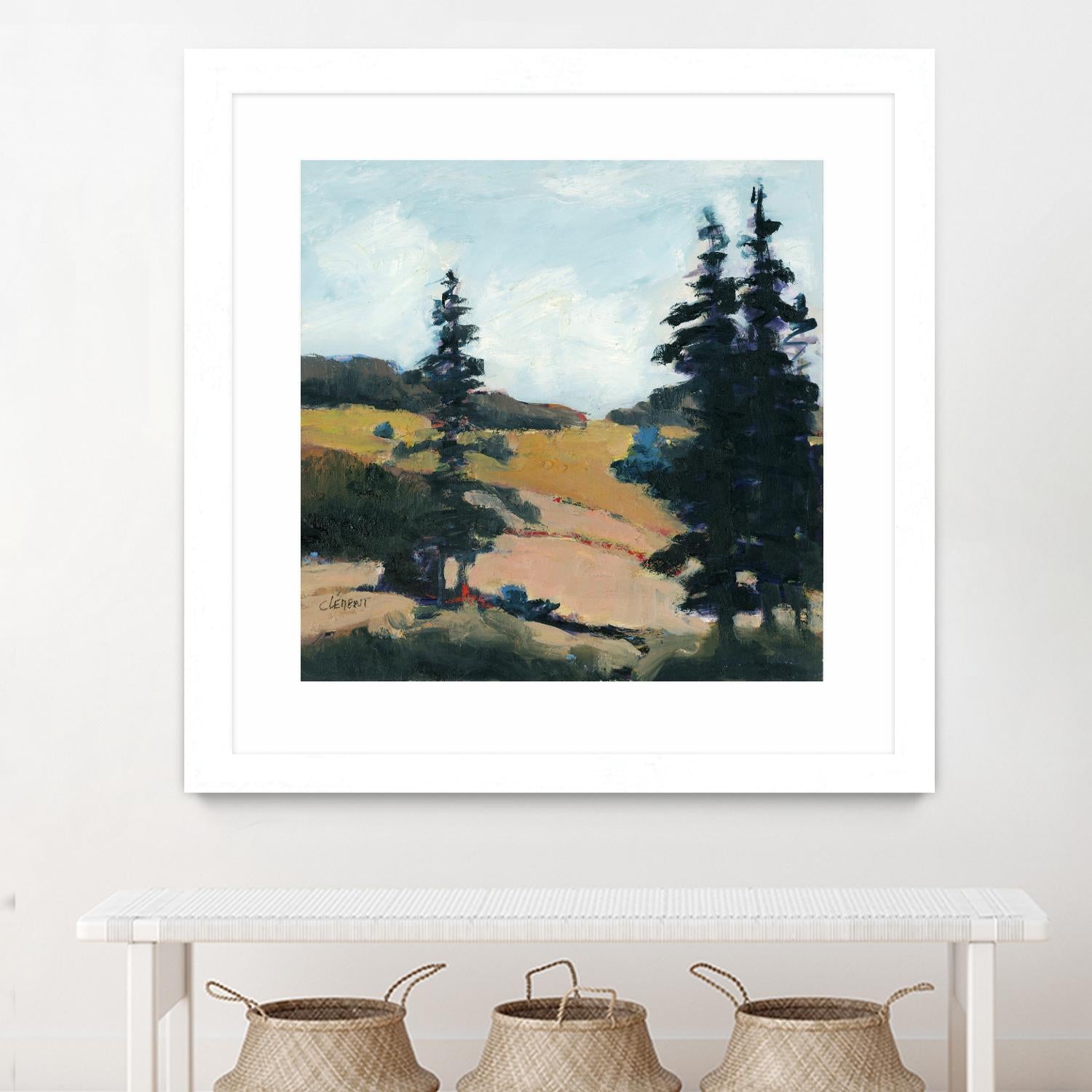 Trees 1 by Jacques Clement on GIANT ART - gold landscape sapins