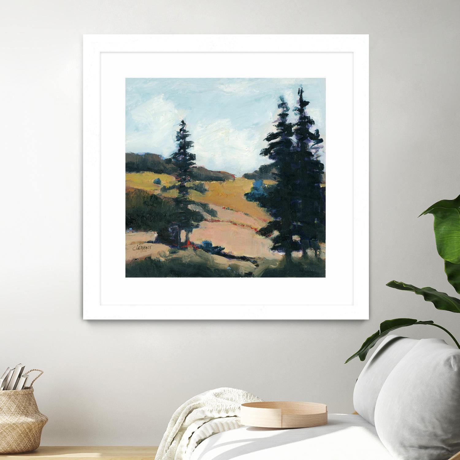 Trees 1 by Jacques Clement on GIANT ART - gold landscape sapins