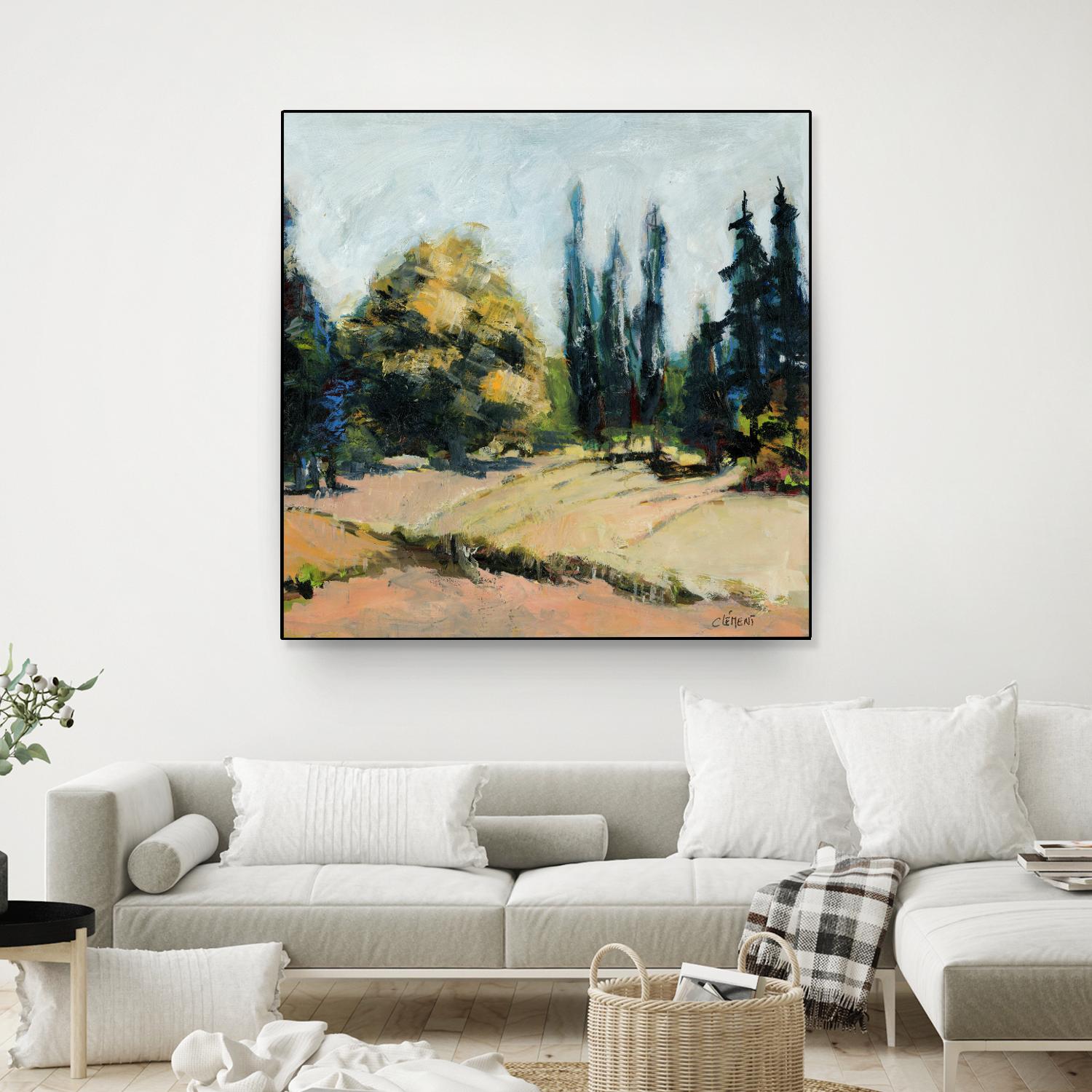 Trees 2 by Jacques Clement on GIANT ART - beige landscape field