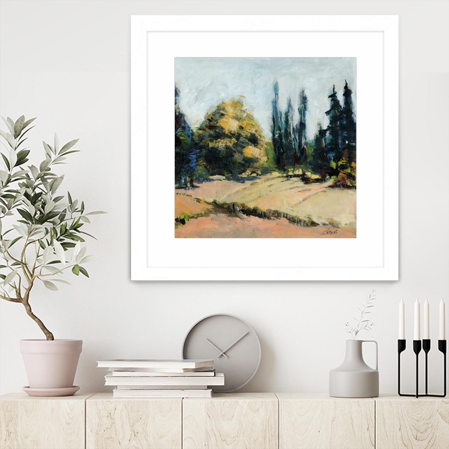 Trees 2 by Jacques Clement on GIANT ART - beige landscape field