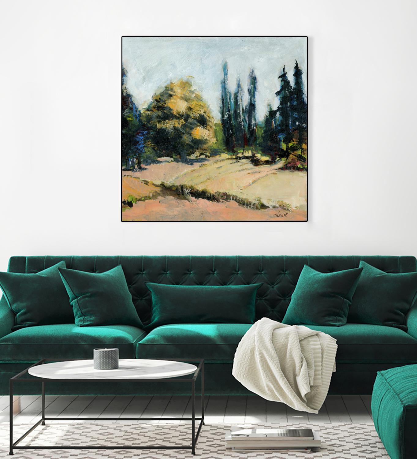 Trees 2 by Jacques Clement on GIANT ART - beige landscape field