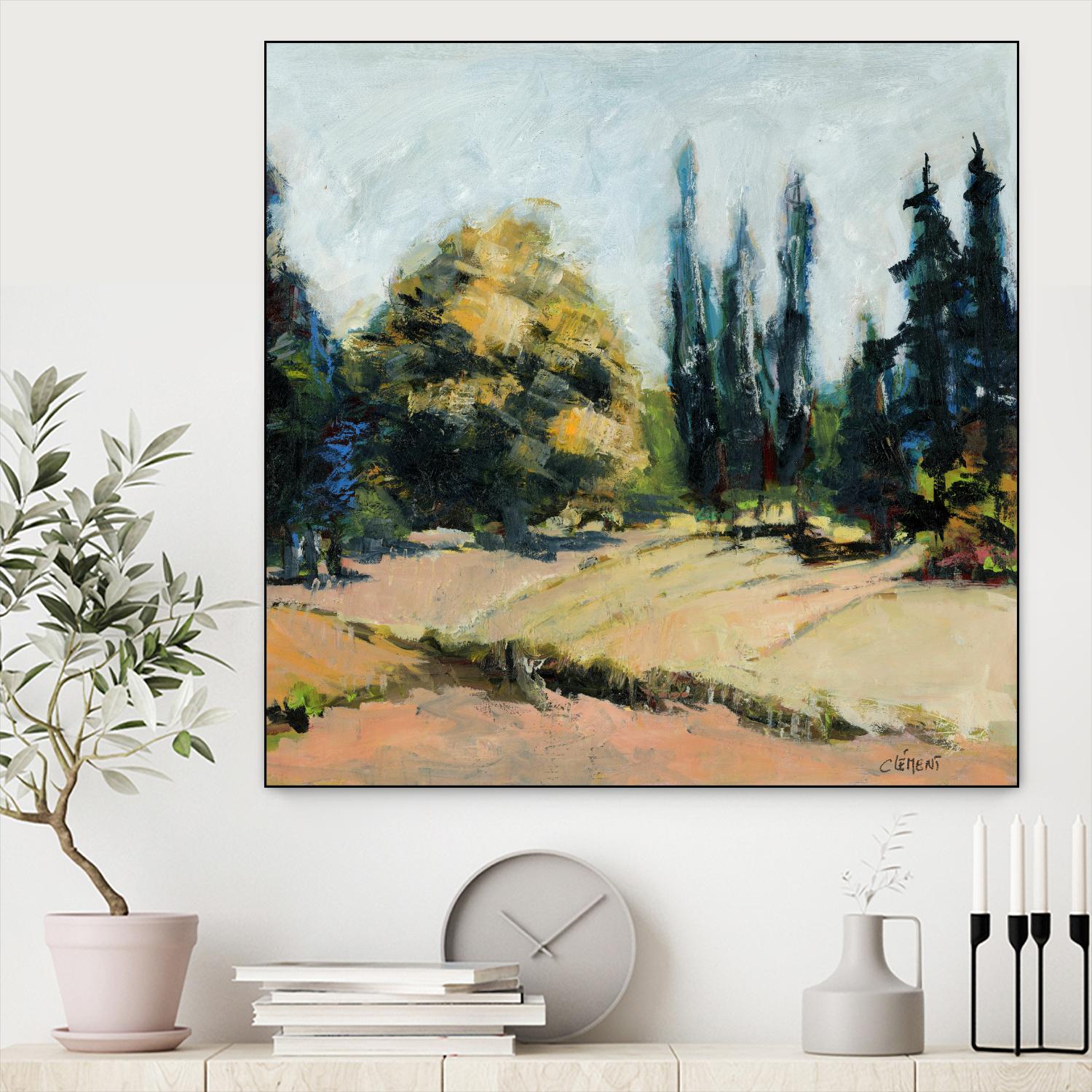 Trees 2 by Jacques Clement on GIANT ART - beige landscape field