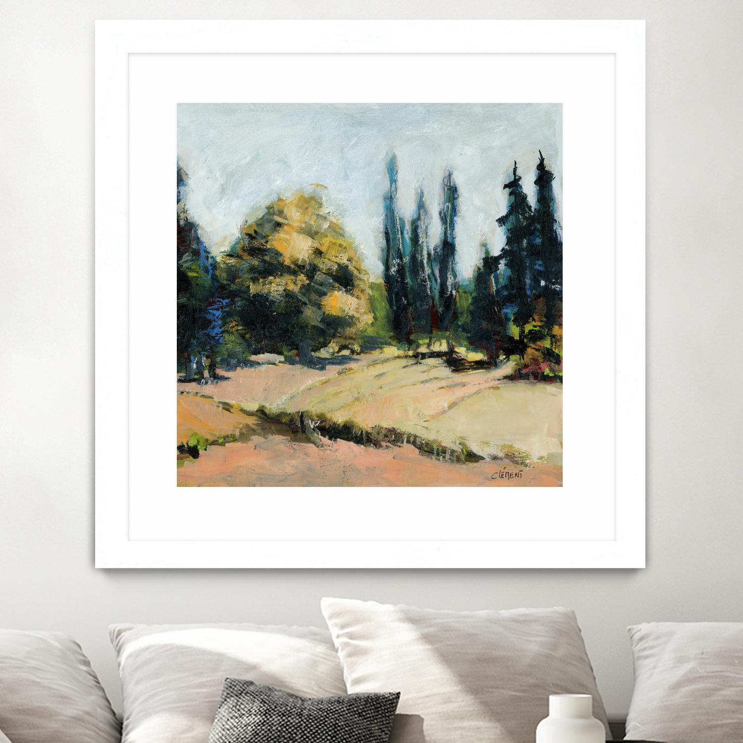 Trees 2 by Jacques Clement on GIANT ART - beige landscape field