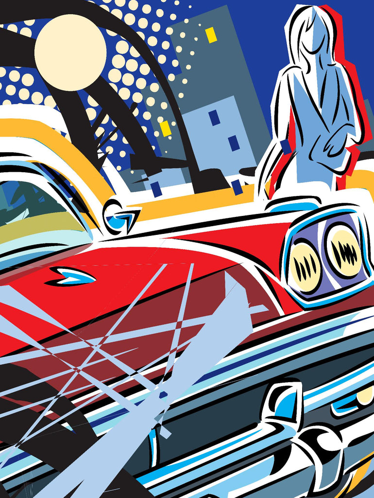 City Car de Ray Lengelé sur GIANT ART - rouge animé automobile