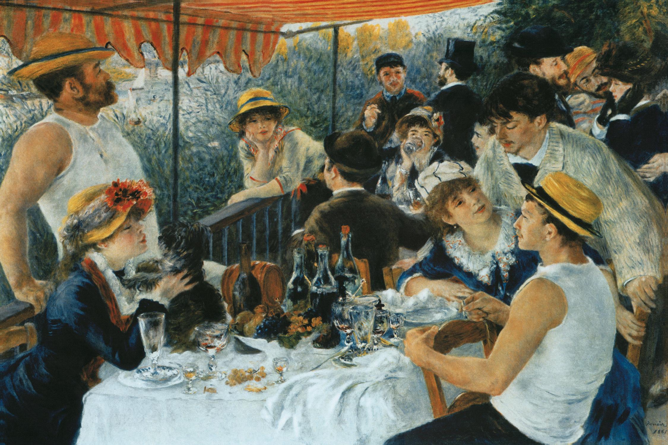 Déjeuner du canotier d'Auguste Renoir sur GIANT ART - repas des maîtres bleus