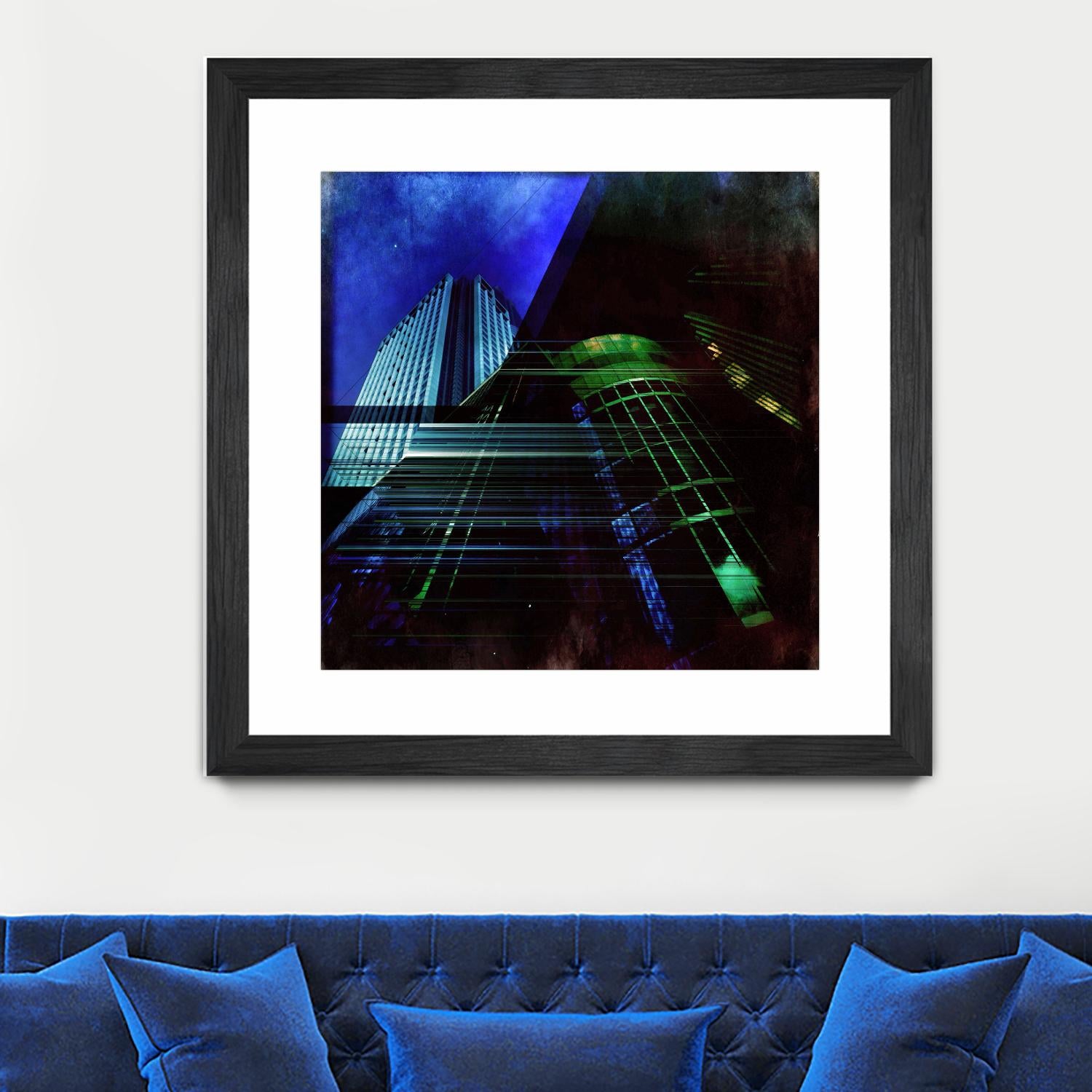 Skyscrapers 2 by Jean-François Dupuis on GIANT ART - green contemporary down town