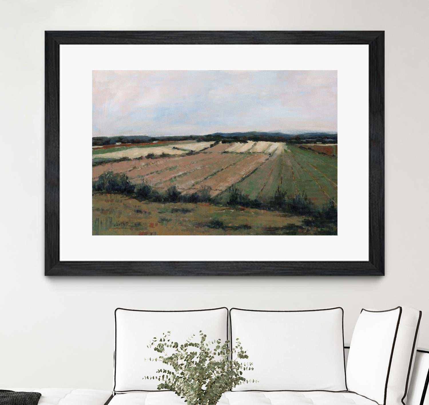 Terres cultivées by Jacques Clément on GIANT ART - beige landscape artistes du québec